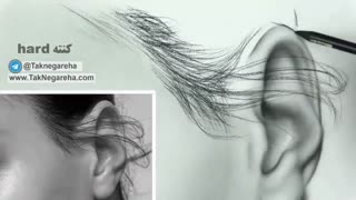 طریقه کشیدن مو در سیاه قلم با کنته