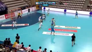 دیدار  تیم های ملی هندبال ژاپن و اسلوونی درقهرمانی جوانان جهان2019