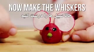 تزیین تربچه به شکل موش | فیلم آشپزی