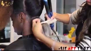 فیلم صاف کردن مو به روش کراتینه مو + حالت دهی مو