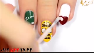 کلیپ آموزش دیزاین ناخن طرح مدرسه ای + طراحی ناخن دخترانه