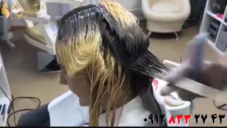 فیلم آموزش هایلایت  کردن مو تیره + خدمات رنگ مو
