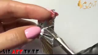 فیلم آموزش دیزاین ناخن با فویل و نگین + پاک کردن کاشت ناخن