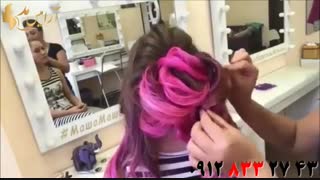 کلیپ آموزش جدیدترین مدل های شینیون مخصوص رنگ مو فانتزی