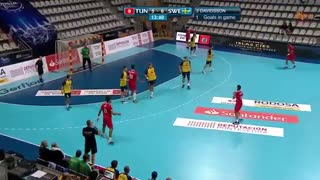 دیدار  تیم های ملی هندبال تونس و سوئد درقهرمانی جوانان جهان2019