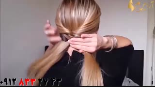 کلیپ شینیون ساده مو درخانه با بافت مو