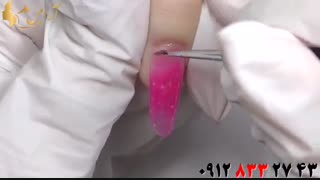 کلیپ آموزش کاشت ناخن شبرنگ + دیزاین ناخن با نگین