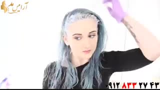 فیلم آموزش رنگ کردن موی فانتزی آبی درخانه + رنگ مو اینستا