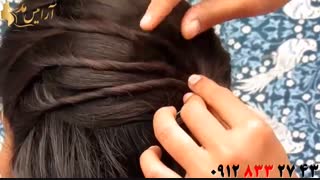 کلیپ آرایش ساده و زیبا مو + شینیون پیچش مو