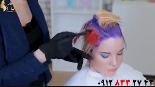 فیلم آموزش رنگ کردن مو مدل چند رنگ + رنگ مو فانتزی