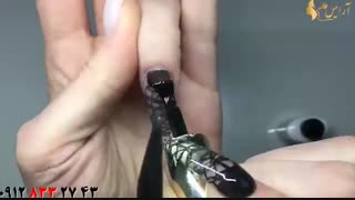 فیلم دیزاین ناخن مشکی مجلسی و شیک +  کاشت ناخن