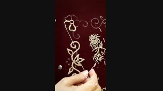 آموزش سرمه دوزی بر روی مخمل