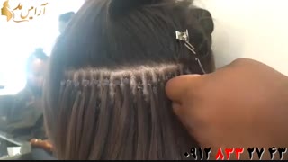 کلیپ آموزش مراحل نصب اکستنشن مو بلند با رینگ