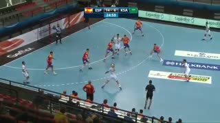 دیدار  تیم های ملی هندبال اسپانیا و عربستان در قهرمانی نوجوانان جهان2019