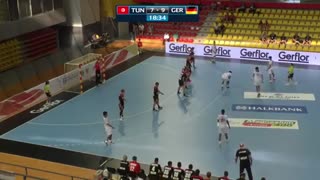 دیدار تیم های ملی هندبال تونس و آلمان  در قهرمانی نوجوانان جهان2019