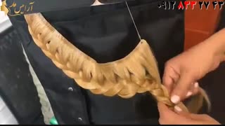 کلیپ بافت جالب اکستنشن مو + شینیون بافت مو مدل تل