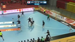 دیدار تیم های ملی هندبال ژاپن و آرژانتین در قهرمانی نوجوانان جهان2019