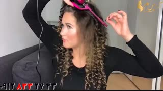 فیلم آموزش فر کردن مو با بابلیس در خانه + شینیون زیبا فرمو