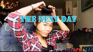 کلیپ فر کردن مو با جوراب + مدل مو فردرشت