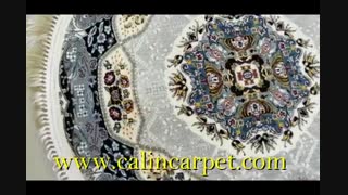 فرش ماشینی گِرد - 700شانه - طرح نیلوفر