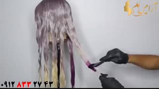 کلیپ آموزش رنگ مو پاستیلی  + آمبره کردن کلاه گیس