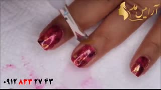کلیپ آموزش دیزاین ناخن مدل مرمری با ترکیب لاک و اکلیل