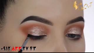 کلیپ میکاپ چشم با سایه مایع اکلیلی + اکستنشن مژه