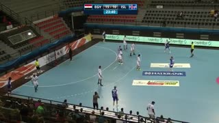 دیدار تیم های ملی هندبال مصر و ایسلند در قهرمانی نوجوانان جهان2019