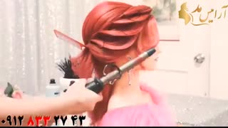 کلیپ آموزش شینیون خطی مو متوسط به کمک چوب چینی