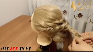 کلیپ آموزش شینیون مو با بافت  + شینیون ساده و شیک