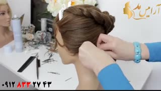 فیلم آموزش شینیون زیبا مو با بافت مدل یکطرفه