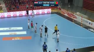 دیدار تیم های ملی هندبال مصر و پرتغال در قهرمانی نوجوانان جهان2019