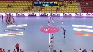 دیدار تیم های ملی هندبال ایسلند و اسپانیا در قهرمانی نوجوانان جهان2019