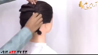 کلیپ آموزش شینیون با بافت مو مدل حلزونی