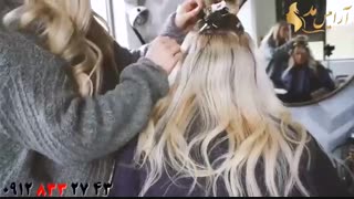 فیلم آموزش اکستنشن مو با دوخت + هایلایت کردن مو