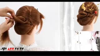 کلیپ آموزش شینیون زیبا و ساده مو + دیزاین مو