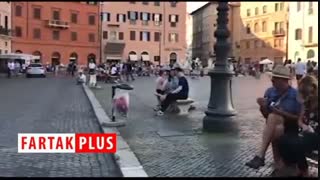 گزارش موبایلی حمید معصومی‌نژاد از فالوده شیرازی در قلب رم