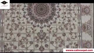 فرش ماشینی 1200 شانه - طرح گلشن کرم - نقش برجسته