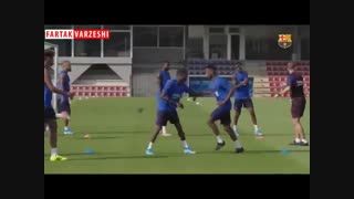 تمرینات بارسلونا برای رویارویی با اوساسونا