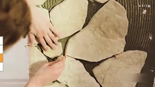 آموزش نصب سنگ آنتیک با چسب