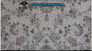 فرش ماشینی 1200 شانه - طرح گلستان کرم اطلسی