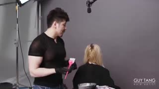 آموزش رنگ مو رز به روش آمبره- مومیس مشاور و مرجع تخصصی مو