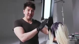 آموزش رنگ مو هایلایت دودی نقره ای بنفش- مومیس مشاور و مرجع تخصصی مو