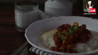 خوراک نخود و سبزیجات سالم