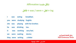 زمان گذشته استمراری در زبان انگلیسی