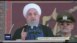 سخنرانی رئیس‌جمهور در مراسم رژه هفته دفاع مقدس