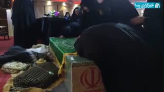 تشییع شهید گمنام دفاع مقدس در مدرسه عالی رفیعةالمصطفی تهران