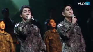 ONEW and XIUMIN in military musical