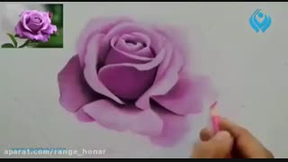 آموزش نقاشی از گل با مدادرنگی