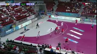 دیدار تیم های ملی هندبال بحرین و کره  در انتخابی المپیک 2020